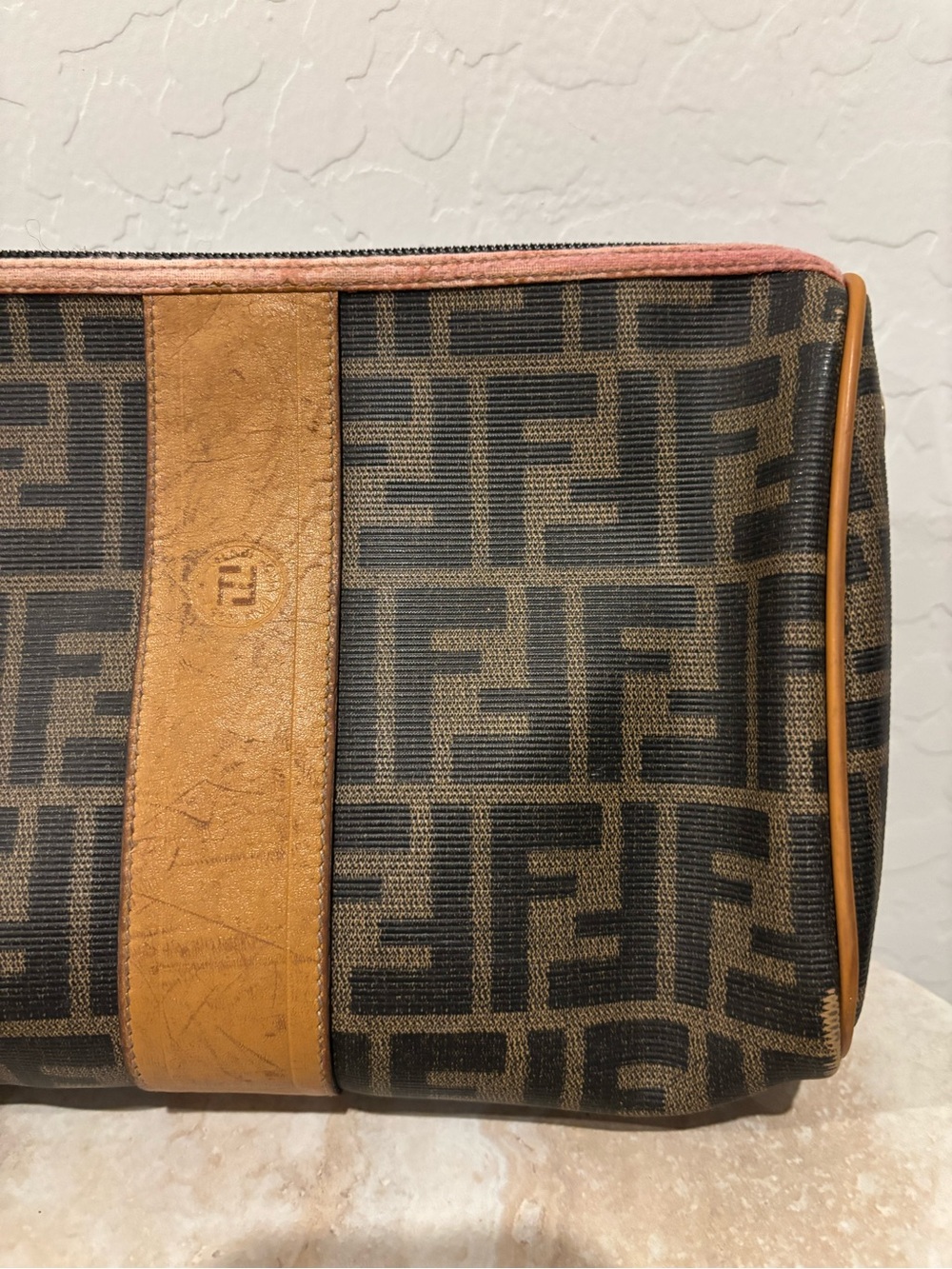 Fendi Brown Monogram coated Canvas and leather crossbody bag - Picture 3 of 13